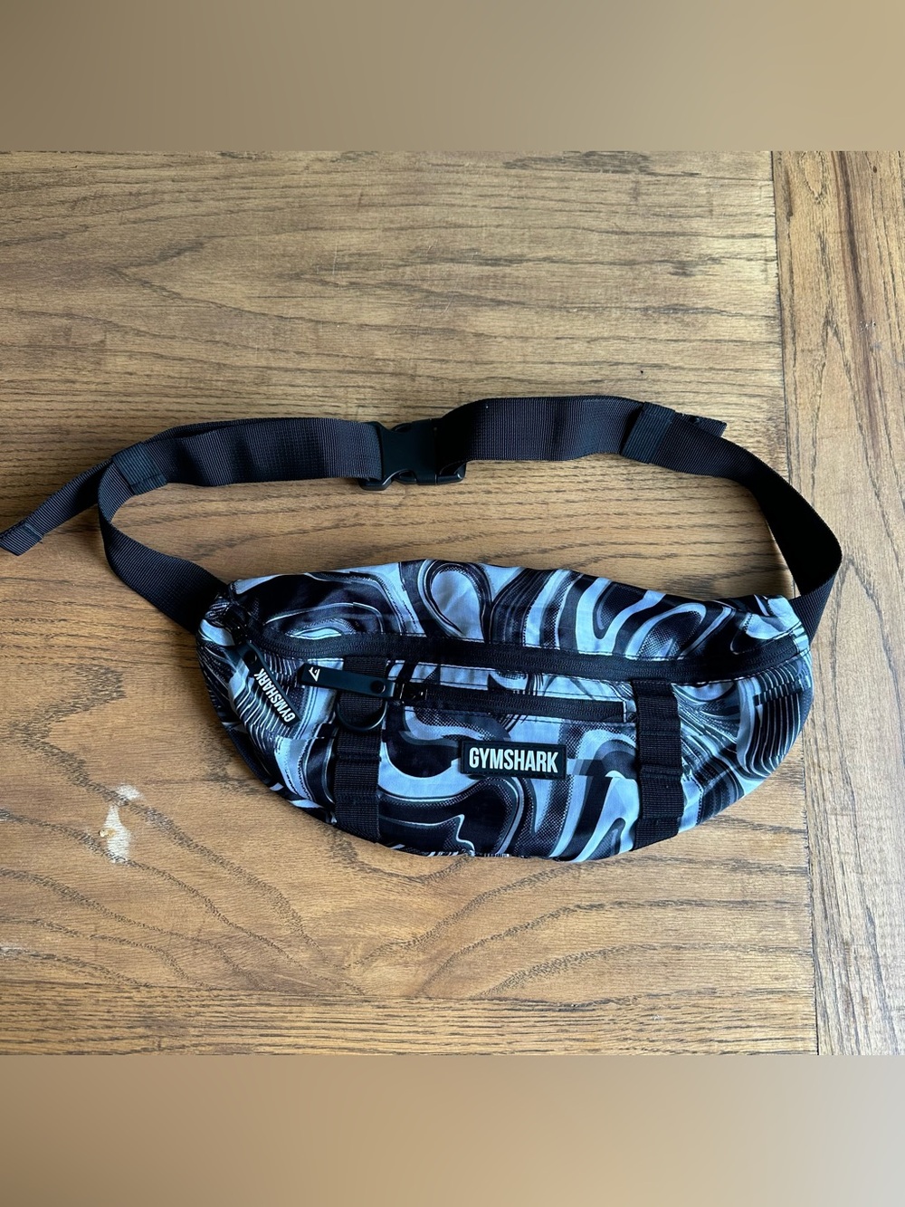 Gymshark Cross Body Bag Black and White Swirl Belt Bag